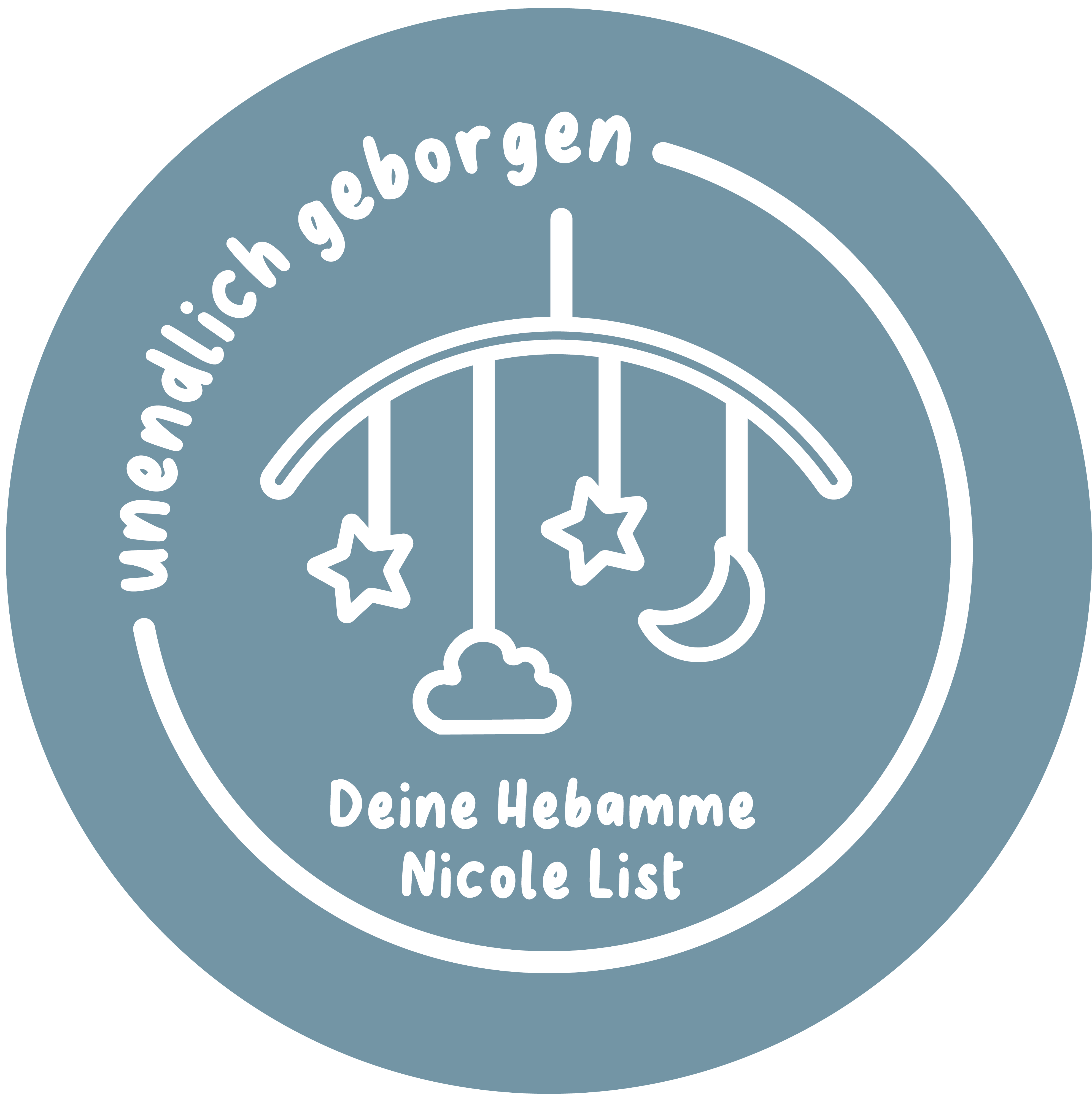 unendlich geborgen Logo blau weiß